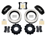 Wilwood front TC6 kit for GM Six-Lug Trucks & SUVs, black calipers and 16-inch srp drilled and slotted rotors laid out