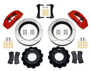 Wilwood front TC6 kit for GM Six-Lug Trucks & SUVs, red calipers and 16-inch gt slotted rotors laid out