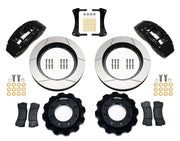 Wilwood front TC6 kit for GM Six-Lug Trucks & SUVs, black calipers and 16-inch gt slotted rotors laid out