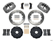 Wilwood front Superlite 4 kit for Scion tC, Type III anodized calipers and 12.88-inch gt slotted rotors laid out