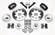 Wilwood front Dynalite kit for GM 11-Inch-Rotor Disc Spindles, black calipers and 12.19-inch plain face rotors laid out