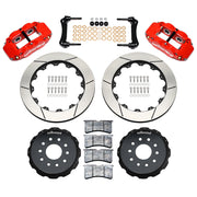 Wilwood rear Superlite 4R kit for Chevrolet Corvette C5/C6 & Cadillac XLR, red calipers and 14-inch gt slotted rotors laid out