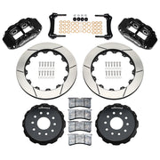 Wilwood rear Superlite 4R kit for Chevrolet Corvette C5/C6 & Cadillac XLR, black calipers and 14-inch gt slotted rotors laid out