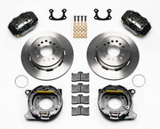 Wilwood black FDLI rear brake kit with 12.19-inch plain rotors, calipers and mounting components laid out
