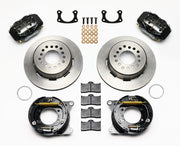 Wilwood black FDLI rear brake kit with 12.19-inch plain rotors, calipers and mounting components laid out