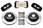 Wilwood black AERO4 rear brake kit with 14.25-inch GT slotted rotors, components laid out