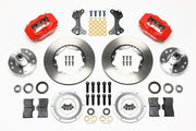 Wilwood red Forged Dynalite Internal front brake kit with 11.00-inch plain rotors, components laid out