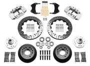 Wilwood polished Forged Narrow Superlite 6R front brake kit with 12.88-inch drilled-and-slotted rotors, components laid out