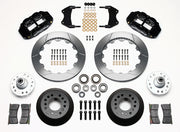 Wilwood black Forged Narrow Superlite 6R front brake kit with 12.88-inch GT slotted rotors, components laid out