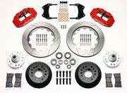 Wilwood red Forged Narrow Superlite 6R front brake kit with 14.00-inch GT slotted rotors, components laid out
