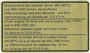 Engine Oil Level Decal — Early Porsche 911 “Longhood” (1965–1973), JP-1603