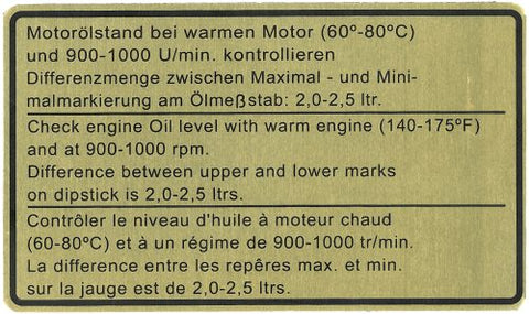 BODY DECAL OIL LEVEL 911