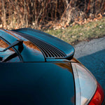 Rennline Carbon Fiber Mini Decklid Spoiler for 996: High-quality carbon fiber, 3D design, UV finish, easy install with 3M adhesive. Shop now at PMB.