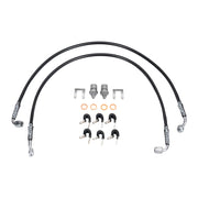 Wilwood Silverado front hose pair with banjo hardware, retaining clips and routing clamps