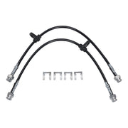 Wilwood Lancer front hose pair with integral supports and retaining clips