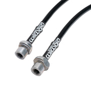 Wilwood MR2 Spyder rear hose connector close-up showing threaded sockets