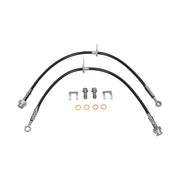 Wilwood Pilot front hose pair with support tabs and banjo hardware