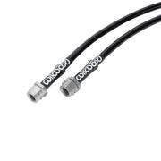 Wilwood Audi A4 front hose detail showing two threaded end sockets