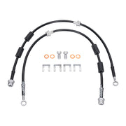 Wilwood A3 front hose pair with sleeves, banjo hardware and retaining clips