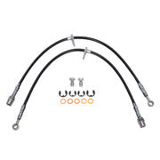 Wilwood Scion tC front hose pair with mounting tabs and banjo hardware