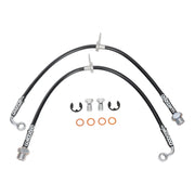 Wilwood Tacoma front hoses with support tabs and banjo hardware