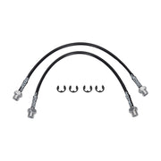 Wilwood Tacoma rear hose pair with retaining clips laid out