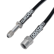 Wilwood BMW front hose connector detail with male and female threaded fittings