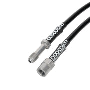 Wilwood BMW rear hose-end detail showing male and female threaded connectors
