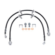 Wilwood S2000 front hose pair with banjo hardware and retaining clips