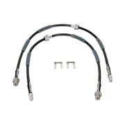 Wilwood X5 front hose pair with protective sleeves and retaining clips