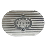 This EMPI Die-Cast Oval Air Cleaner includes a Die-Cast Top and Bottom, both with the EMPI Logo, and a 3.5" washable and reusable Gauze Filter. It is compatible with EMPI HPMX, Weber IDF, and EMPI D Series carburetors and comes with necessary hardware and a gasket.