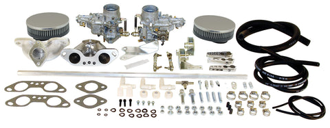 EMPI Dual WEBER 34 ICT Kit: Performance and fuel economy upgrade for 1700-2000cc Type 2/4 & 914 engines, with air cleaners. Shop now at PMB Performance.