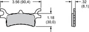 Wilwood DH4 brake pad outline with face and thickness dimensions