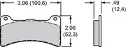 Wilwood DPC56 Caliper pad-profile drawing with backing-plate dimensions