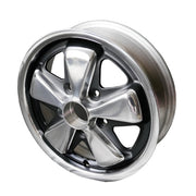 Maxilite 4.5 x 15" Wheel for Porsche 356C, 911, 912, and 914 (1964-76). PMB is proud to announce the addition of Switzerland's finest aftermarket Fuchs style wheels! Available in three classic finishes. Specifications: Size: 4.5x15 Bolt circle: 5x130 mm Offset: 42 mm Center hole: 71.6 mm