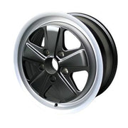 Maxilite offers 7.5 x 17 Fuchs-style wheels for Porsche 911 and 944, crafted in Switzerland with exceptional detail. TÜV-certified and backed by a 3-year warranty, these lightweight, five-spoke wheels come in two finishes: Painted Paddle and Fully Polished.