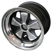 Maxilite's 9 x 15 wheels for Porsche 911SC and 930 combine iconic Fuchs design with Swiss craftsmanship. These TÜV-certified rims, known for their five-spoke pattern and lightweight forged aluminum, come with a 3-year warranty. Available in four classic finishes.