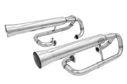 Outlet end of the EMPI stainless dual racing exhaust