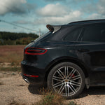 Rennline Carbon Fiber Upkick Spoiler for Macan: Premium hand-laid carbon fiber for a sporty OEM+ look. Easy, reversible install. Shop now at PMB Performance.