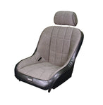 Wide Low Back Seat Black Vinyl / Tweed Fabric