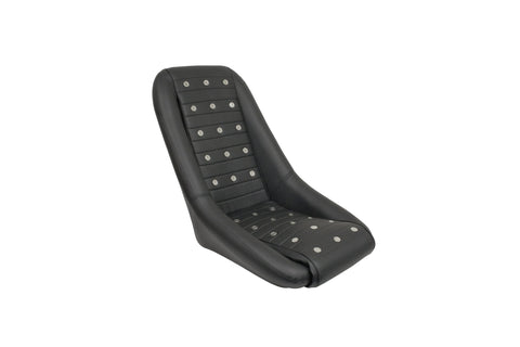 Low-Back Roadster-Style Seat, Black with Polished Vent Grommets, Each