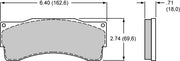Wilwood BP10 brake pad plate and thickness drawing for the 6318 pattern
