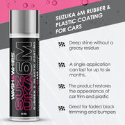 WASH&WHIPS Suzuka 6M Rubber & Plastic Coating for Cars, Restores and Brings Back Black - Concentrated Formula Non-Greasy, 60ml