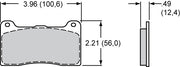 Wilwood Bridge-Bolt Dynalite/Dynapro brake pad outline with face and thickness dimensions