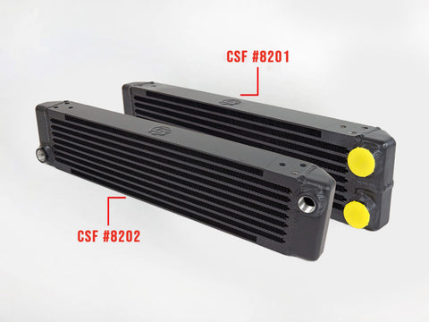 CSF 8201 Dual-Pass Oil Cooler, fits 911 to '89, '73 RS-style, 10-row, 22”L x 4.75”H, satin black, USA-made. Shop now at PMB Performance.