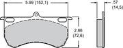 Wilwood GNX4 Caliper pad-profile drawing with backing-plate dimensions