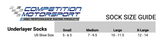 Competition Motorsport Alpinestars Race V4 Nomex Socks size chart