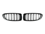 AutoTecknic Dual-Slats Stealth Black Front Grille Set - F32/ F36 4-Series | F80 M3 | F82 M4