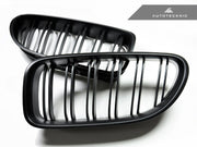 AutoTecknic Dual-Slats Stealth Black Front Grille Set - F06 Gran Coupe/ F12 Coupe/ F13 Cabrio | 6 Series & M6