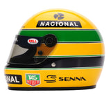 Bell Ayrton Senna 30 Year Legacy 1:2 Scale F1 Mini Helmet, Yellow and Pearl Liveries